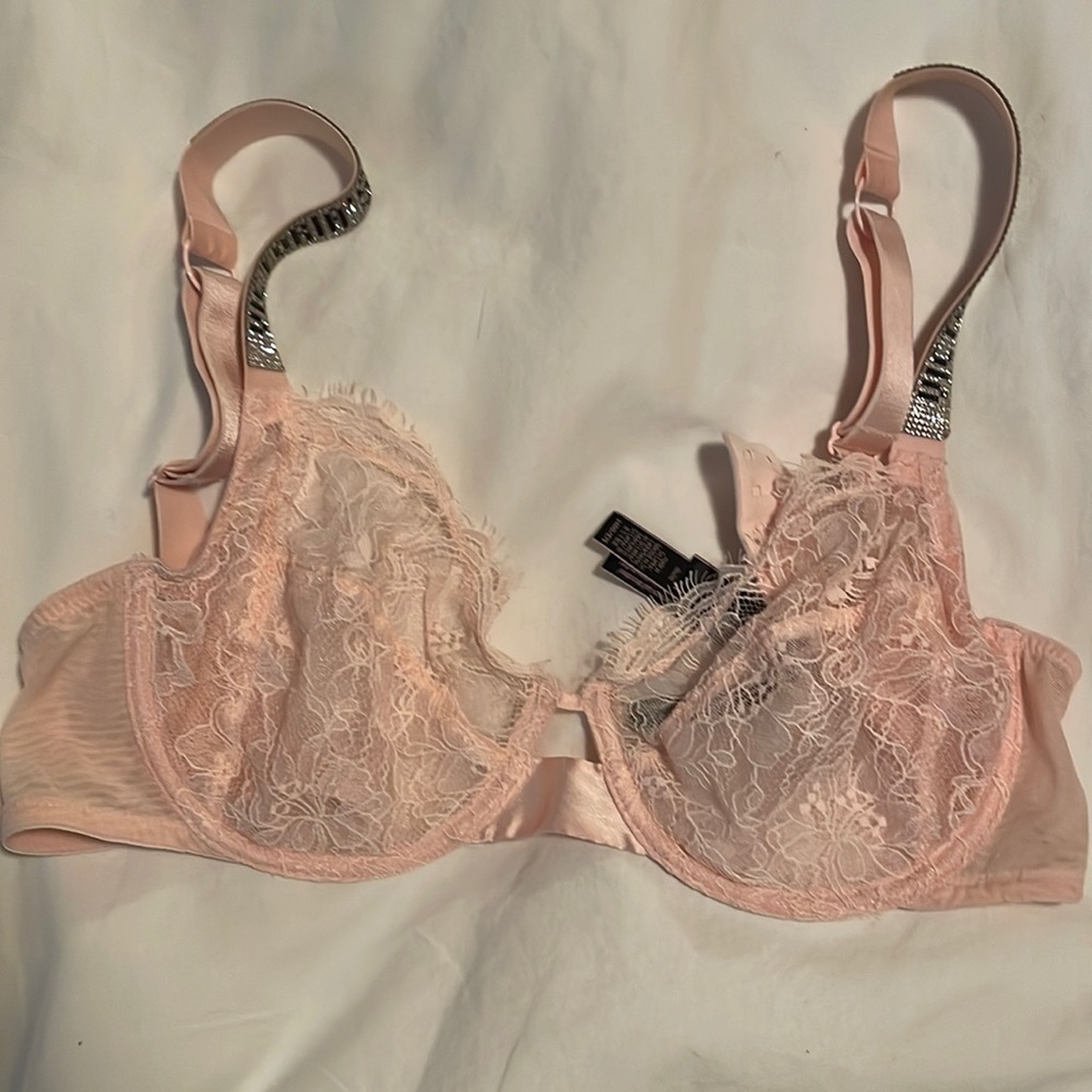 Pink and sparkly unlined, Demi bra